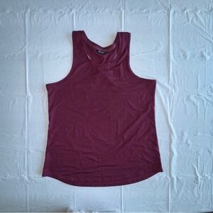 MPG Sport Womens Maroon Racerback Tank Top Activewear Workout Shirt Burgundy L